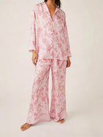 Women's Watercolor Bloom Silky Pajama Set
