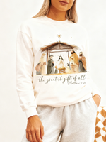 Women's Nativity Print Sweatshirt
