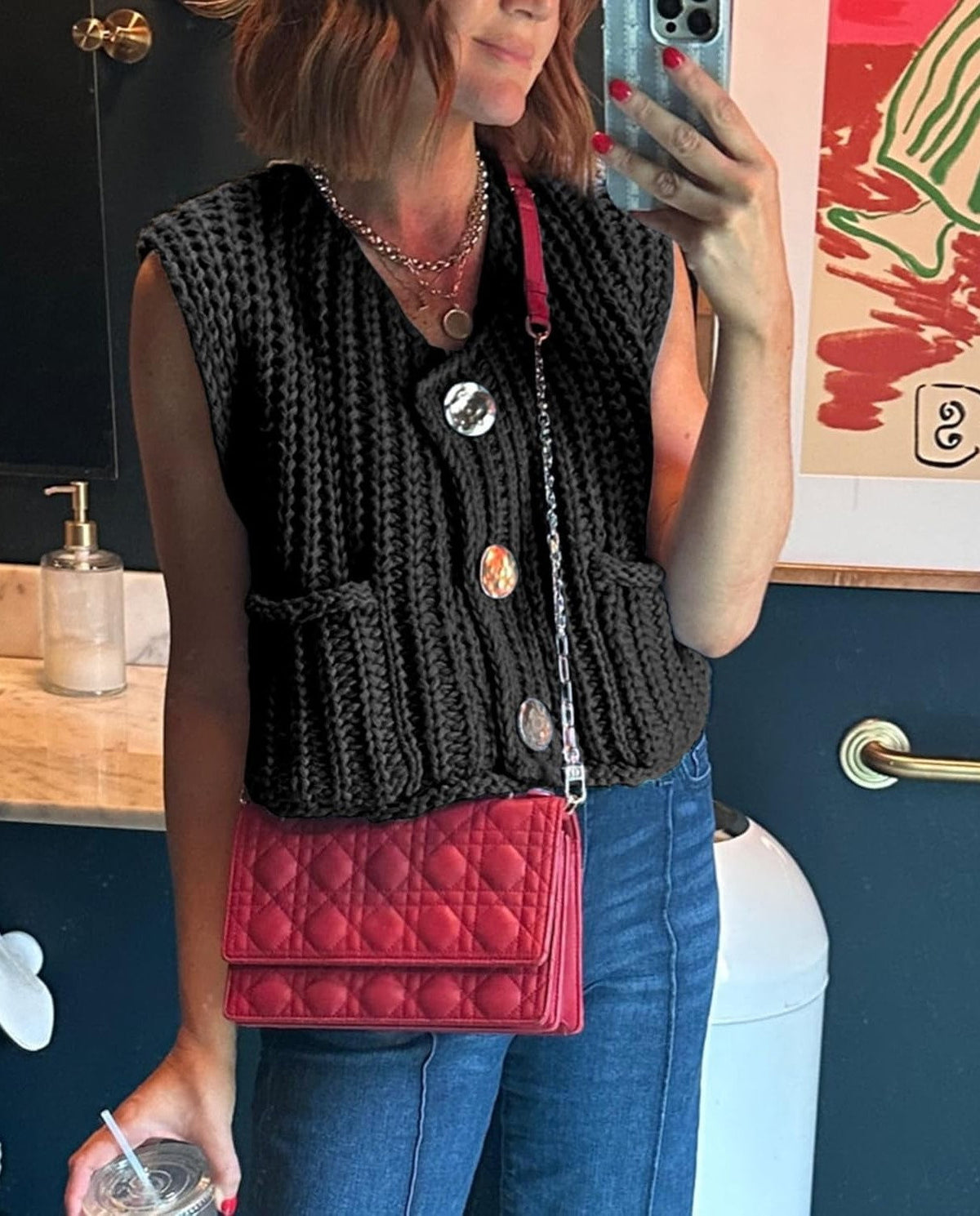 Women's Crochet Knit Sweater Vest