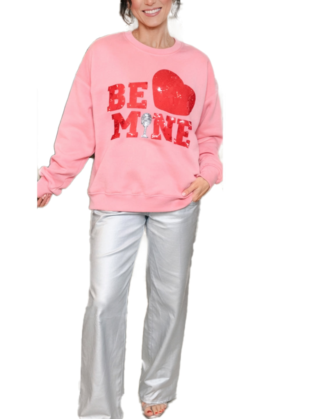 Valentine?¡¥s Day Be Mine Sequined Sweatshirt