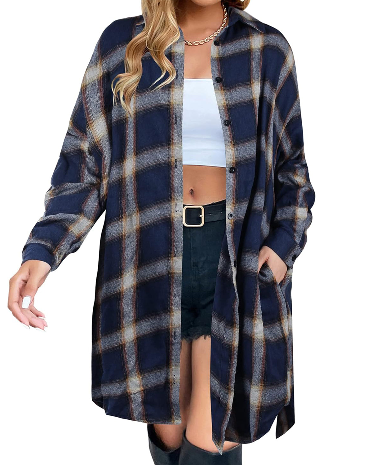 Women's Button Down Plaid Flannel Shirts
