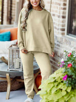 Textured Lounge Pullover and Jogger Set