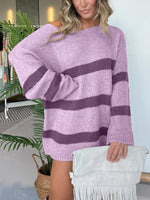 Women's Lightweight Striped Drop Shoulder Sweater Tunic