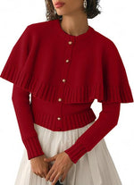 Women'sLong Sleeve Fall Knit Cape Sweaters