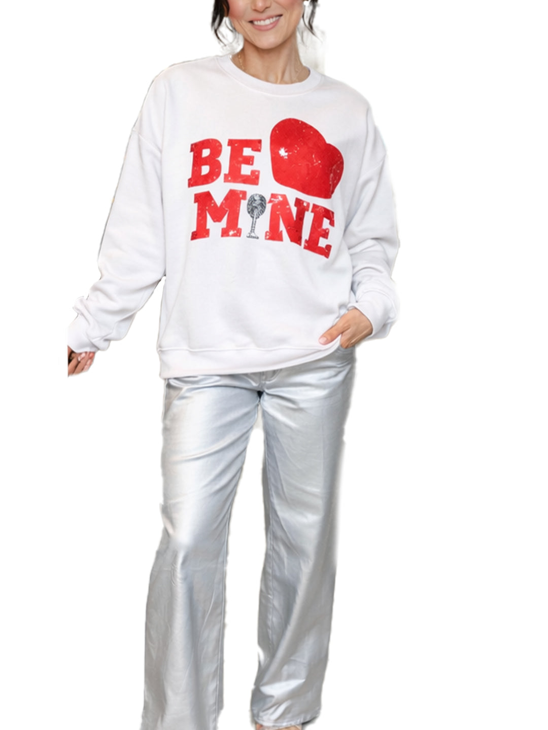 Valentine?¡¥s Day Be Mine Sequined Sweatshirt