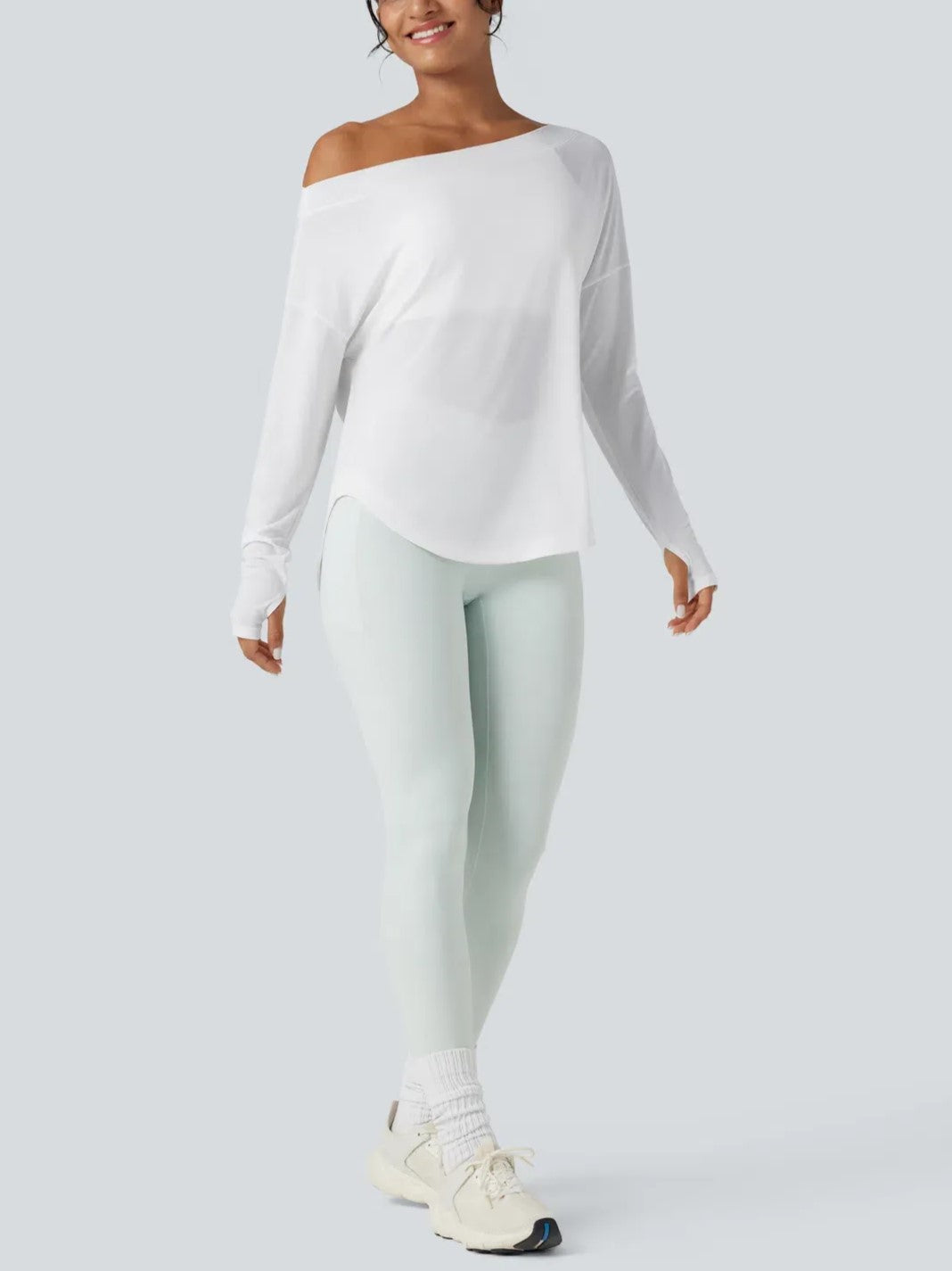 Women's Off Shoulder Tops With Thumbhole