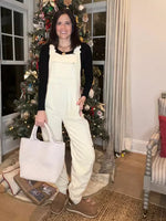 Women's Fleece Warm Overalls Loose Casual Jumpsuits