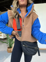 Women's Fleece Color Block Pullover Jacket