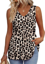 Women's V Neck Printed Tank Top