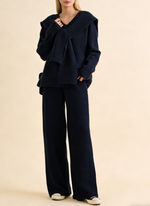 Women's Sweater with Attached Scarf Two-Piece Set