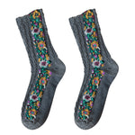 Vintage Embroidered Floral Socks