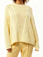 Women's Crew Neck Cable Knit Sweater