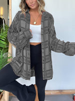 Women's Plaid Button Down Shirt with Elbow Patch Detailing