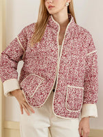 Women's Floral Pattern Quilted Outerwear