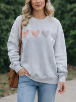 Women's Neutral Heart Print Sweatshirt