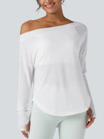 Women's Off Shoulder Tops With Thumbhole