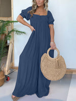 New Bubble Sleeve Ruffled Jumpsuit