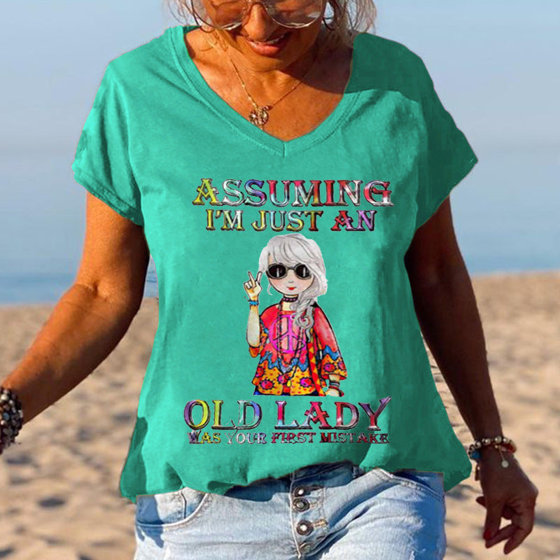 Summer New Girls English Print T-shirt