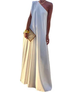Women's Elegant Asymmetrical One Shoulder Maxi Dress