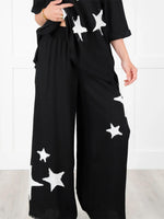 Women's Casual Star Patch Two Piece Set
