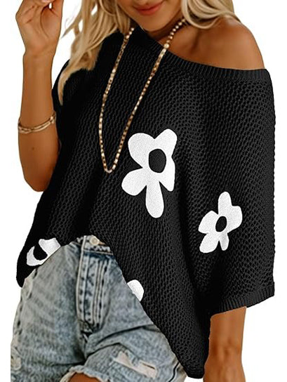 Summer 2026 Short Sleeve Floral Crochet Tops