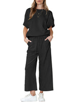 Women's Two Piece Textured Sports Casual Suit