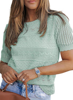 Women's Short Sleeve Lightweight Knit Tops