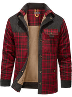 Men's Warm Plaid Fleece-Lined Outdoor Jacket