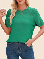 Women's Summer Hollow Out Short Sleeve Knit Tops