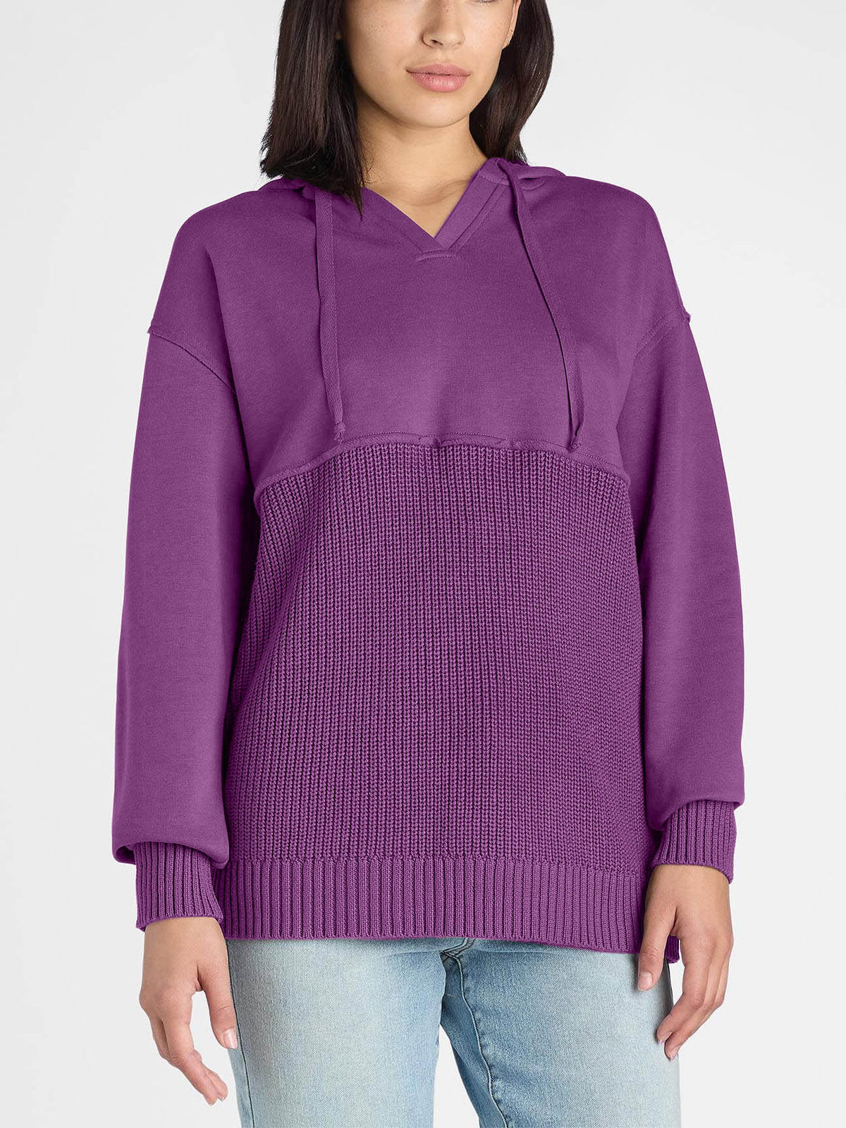 Women's Casual Mix Media Hoodie