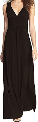 Sleeveless Deep V Neck Loose Casual Dress