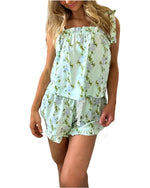 Women's Floral Printed Two-Piece Pajamas Set