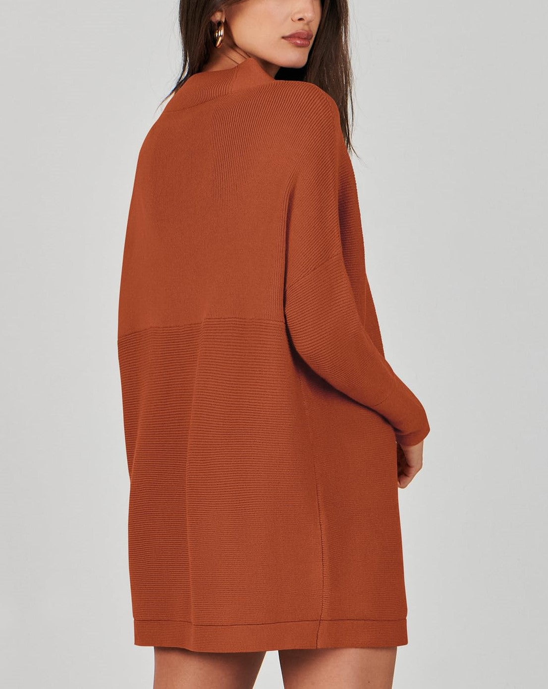 Women's Mock Neck Slouchy Knit Tunic Sweaters