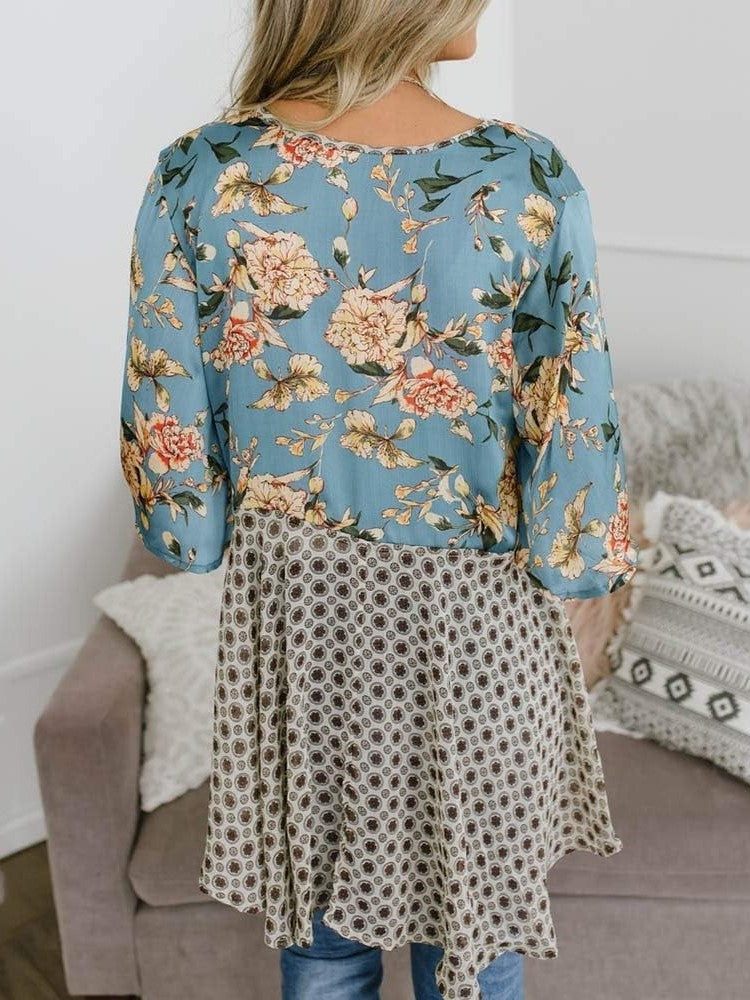 Summer Floral Kimono Ruffle Sleeve Tie Cardigans