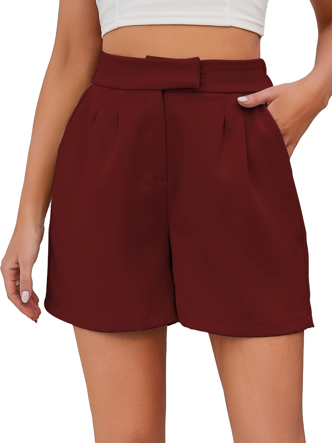 Women's Summer Casual Side Pockets High Waist Shorts