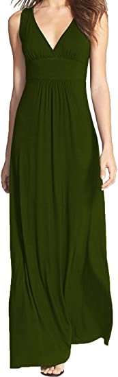 Sleeveless Deep V Neck Loose Casual Dress