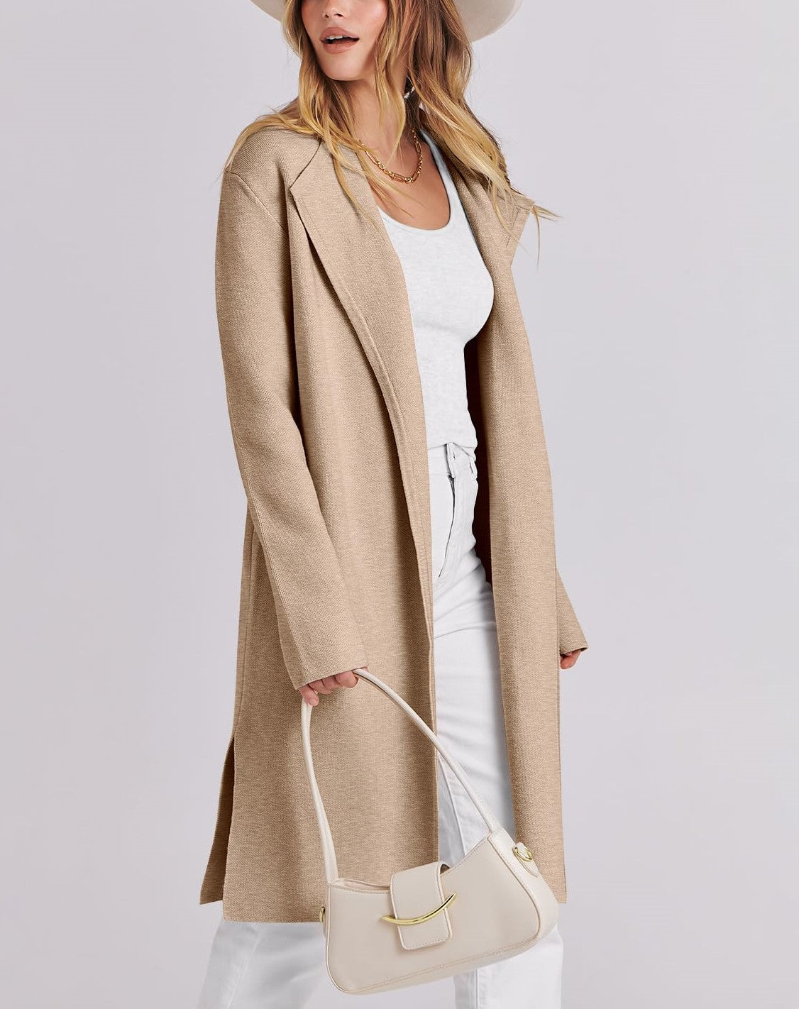 Women's Casual Side Slit Knit Cardigan