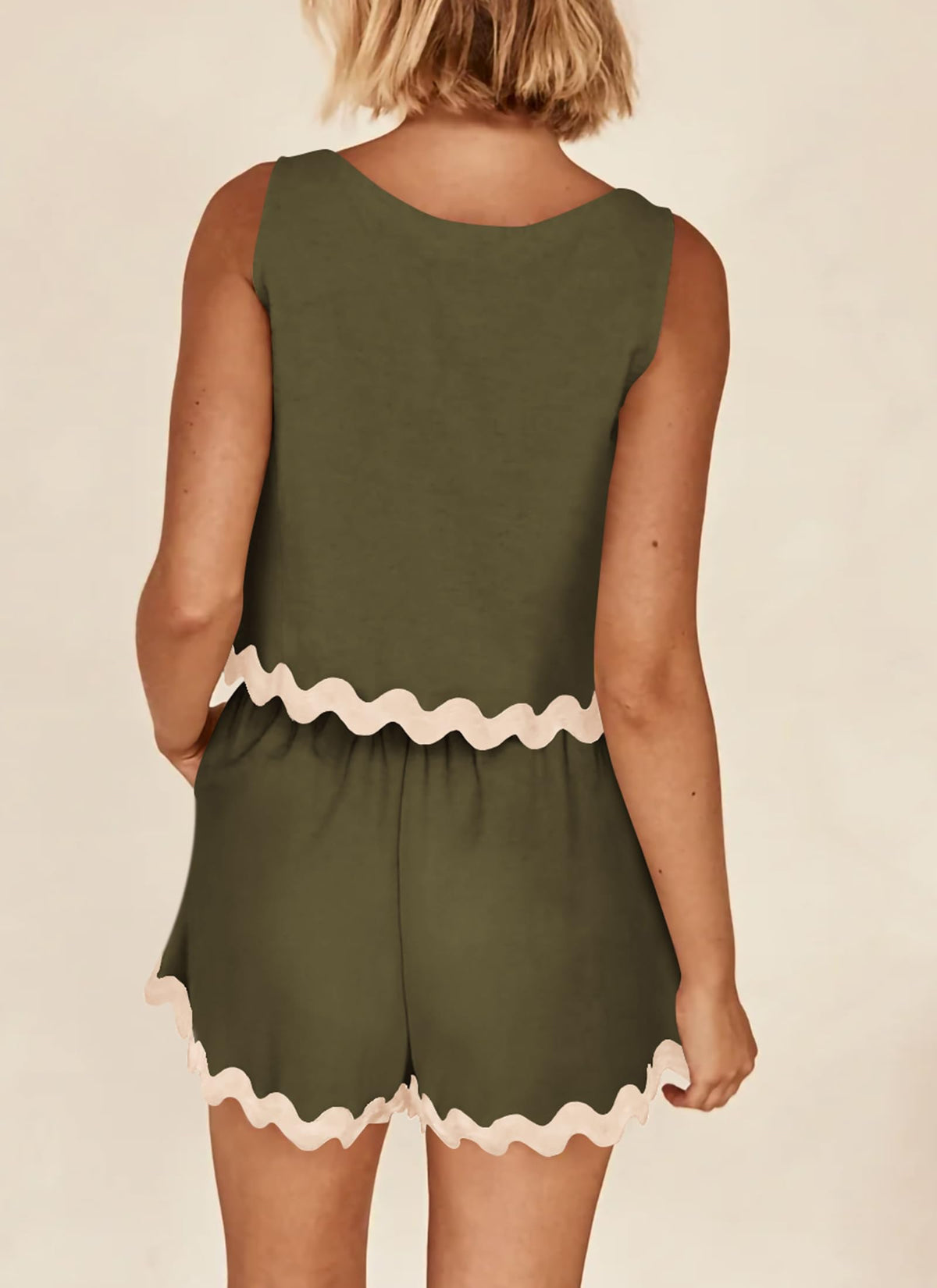 Women's Casual Vest High Waisted Shorts Set