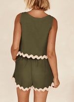 Women's Casual Vest High Waisted Shorts Set