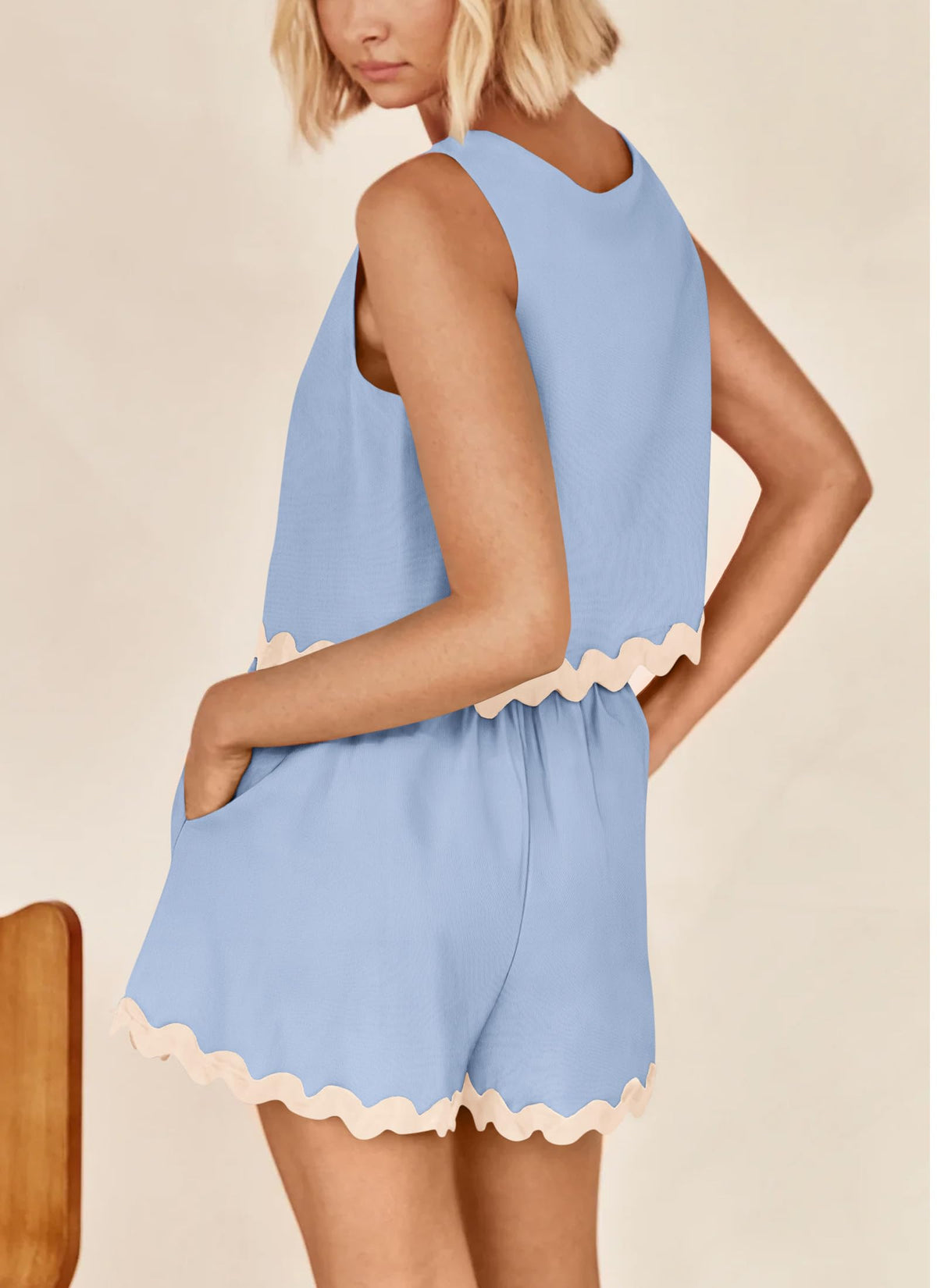 Women's Casual Vest High Waisted Shorts Set