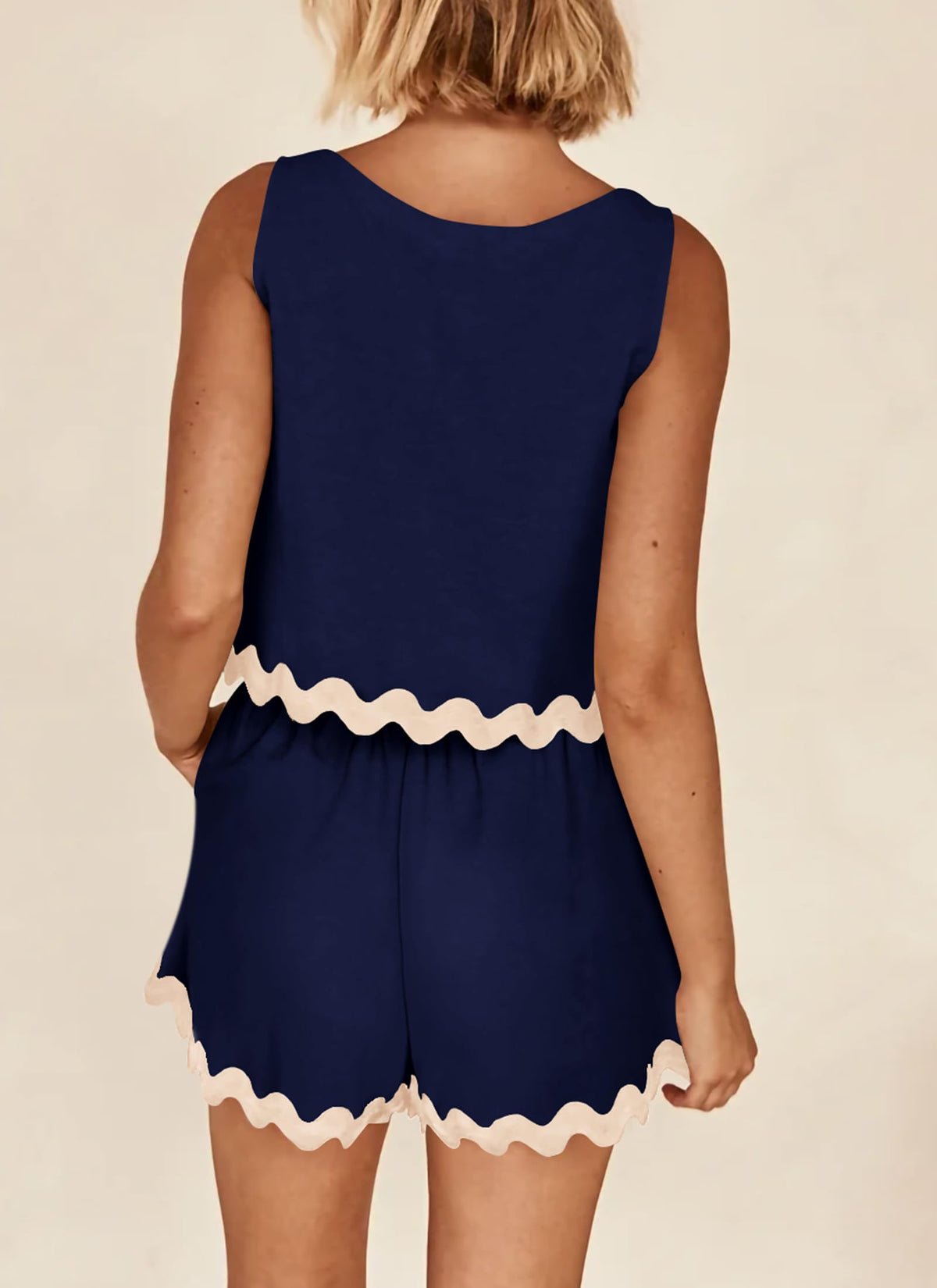 Women's Casual Vest High Waisted Shorts Set