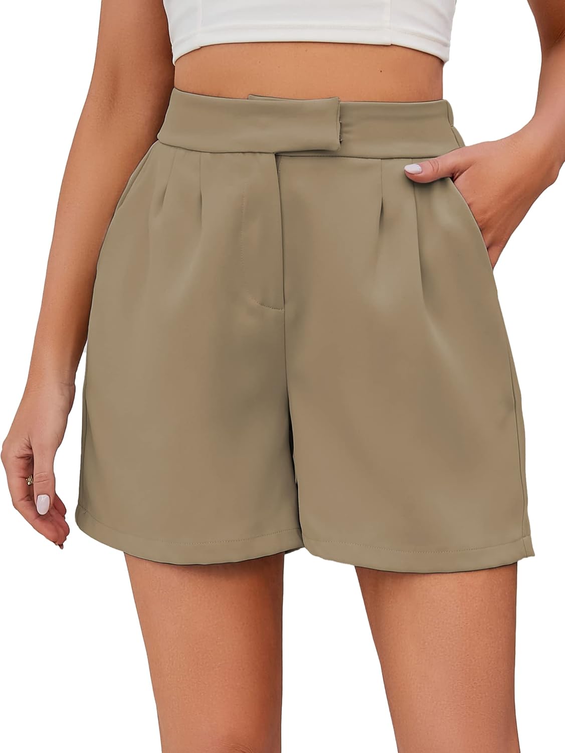 Women's Summer Casual Side Pockets High Waist Shorts