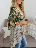 Summer Floral Kimono Ruffle Sleeve Tie Cardigans