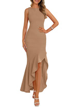 Women's Summer Ruffle Mermaid Cocktail Maxi Dress