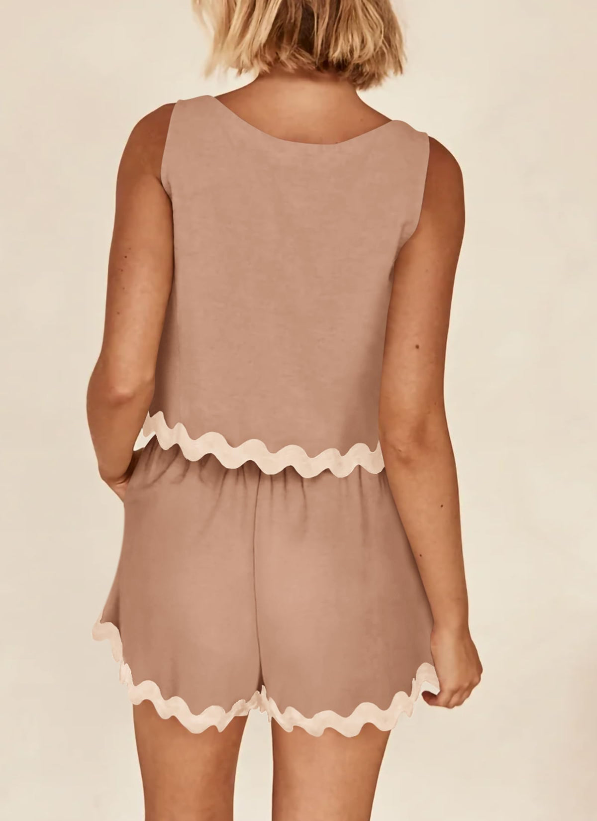 Women's Casual Vest High Waisted Shorts Set