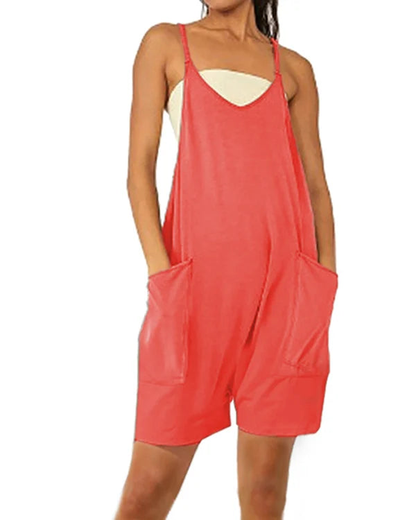 Summer Short Jumpsuit with Pockets