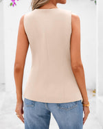 Women's Sleeveless Button-Down Blazer Vest