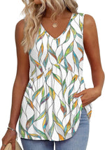 Women's V Neck Printed Tank Top