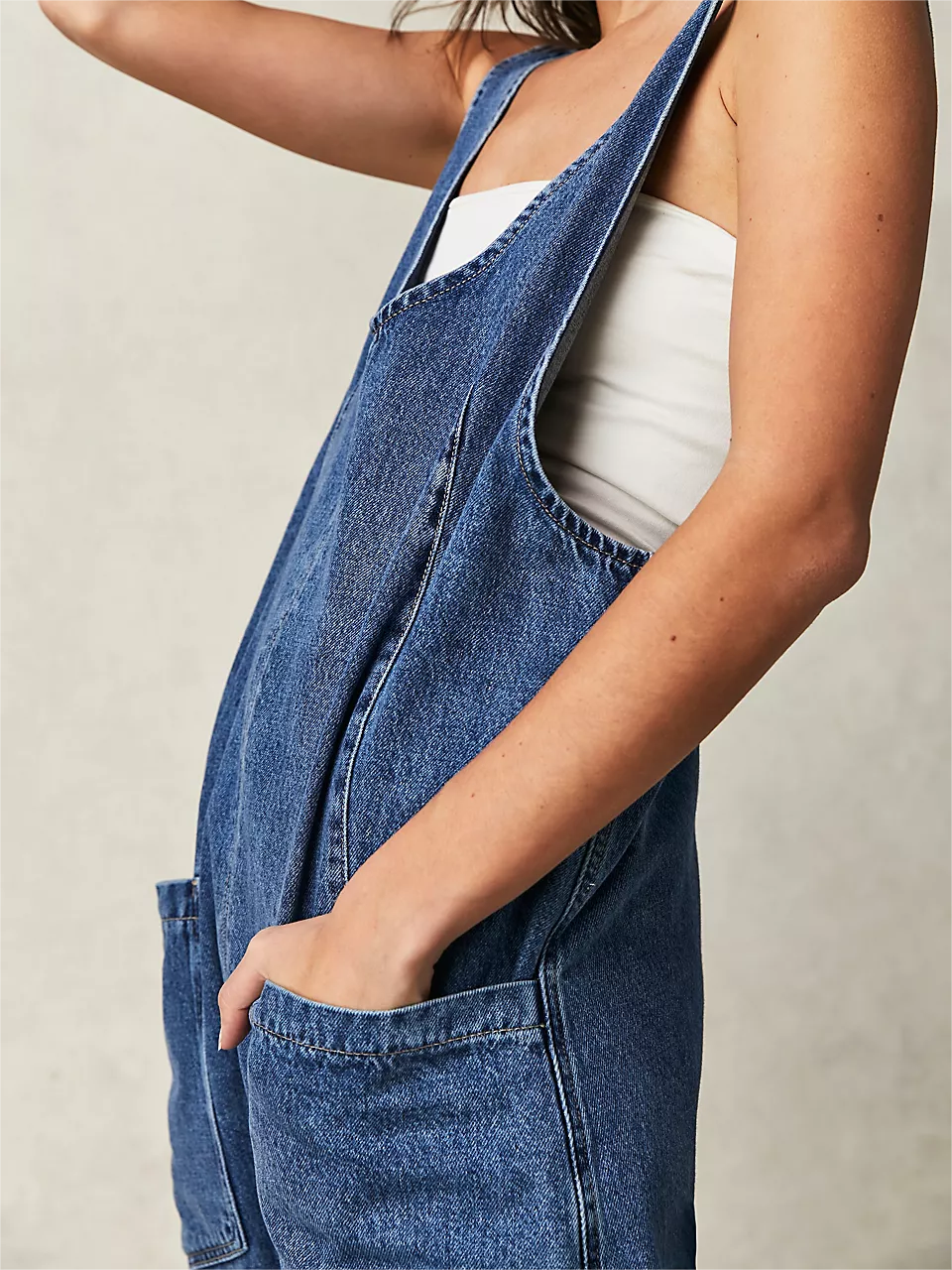 Women's Denim Jumpsuit With Pockets