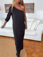 One Shoulder Long Sleeve Dress